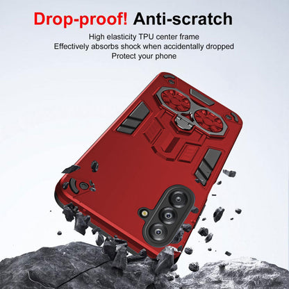 Samsung Galaxy A36 5G Armor knight Series Camera Protection 2 in 1 Shockproof Phone Cover with Kickstand