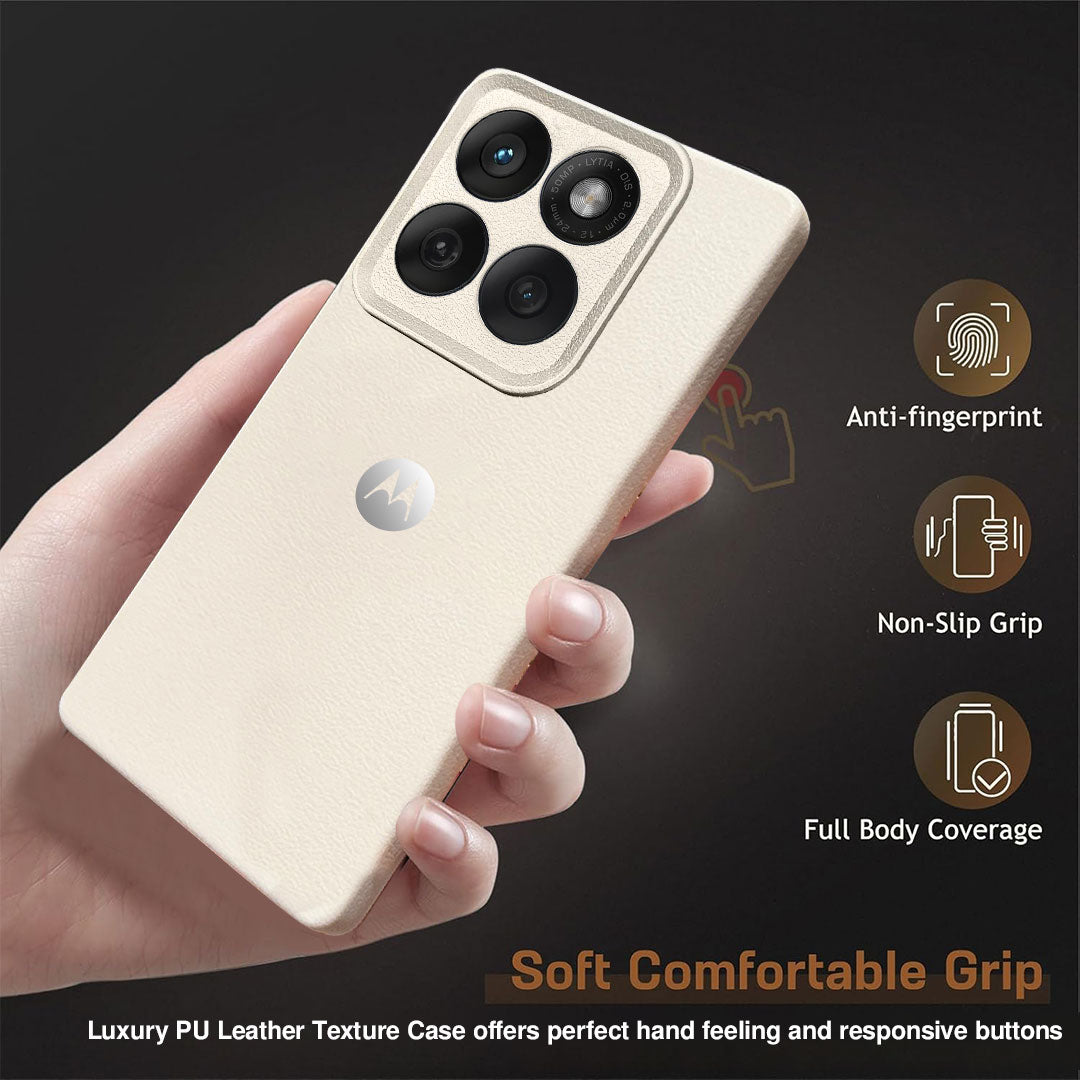 Motorola Edge 60 Fusion 5G Solid Color Leather Texture Matte Phone Back Case