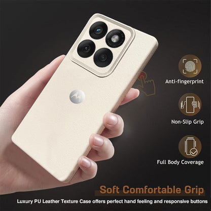 Motorola Edge 60 Fusion 5G Solid Color Leather Texture Matte Phone Back Case