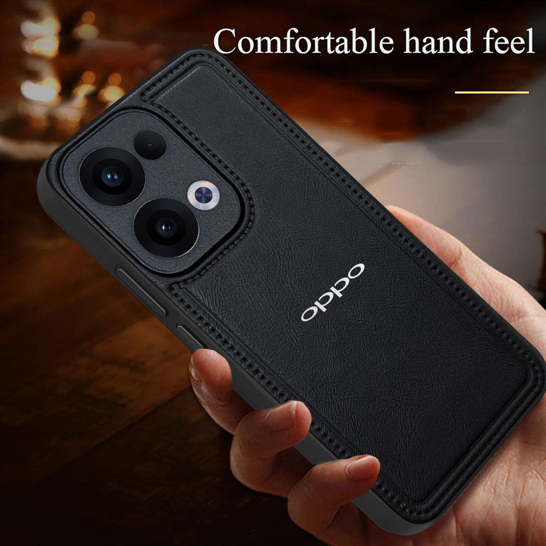 OPPO RENO 13 5G Vintage Leather Stitched Protective Back Case