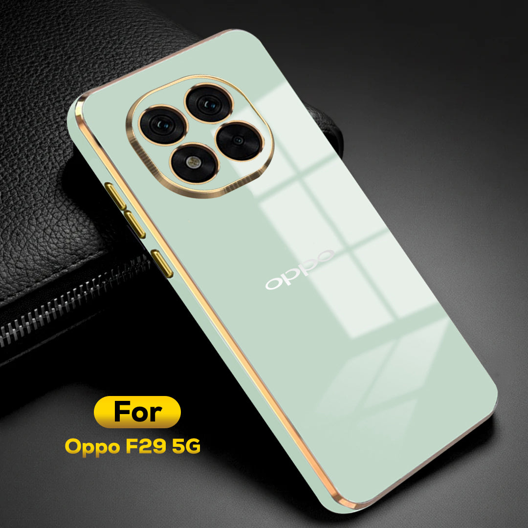 OPPO F29 5G ULTRA-SHINE GOLD ELECTROPLATED LUXURIOUS  BACK CASE WITH CAMERA PROTECTION