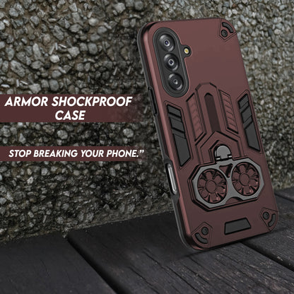 Samsung Galaxy A17 5G Armor knight Series Camera Protection 2 in 1 Shockproof Phone Cover with Kickstand