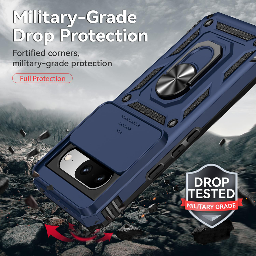 GOOGLE PIXEL 9/9PRO 5G Armor Military-grade Case With Sliding Camera Cover & 360 Kickstand