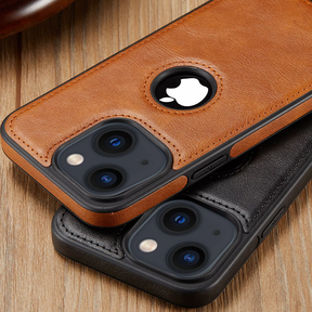 IPHONE 13 5G Drop Protection | Raised Camera Edges Protective Back Leather Case