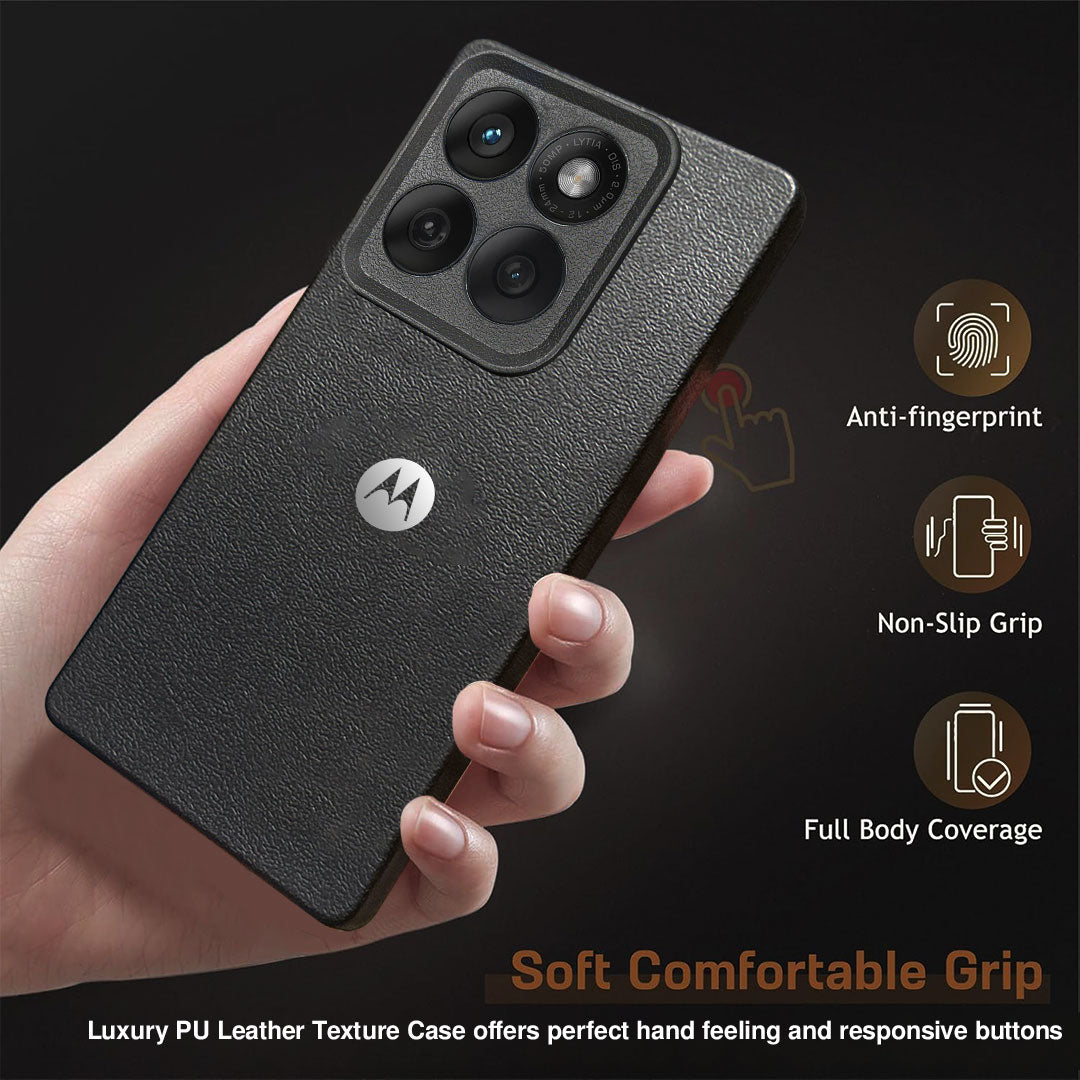 Motorola Edge 60 Fusion 5G Solid Color Leather Texture Matte Phone Back Case