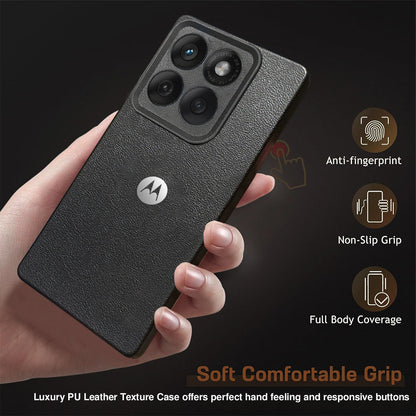 Motorola Edge 60 Fusion 5G Solid Color Leather Texture Matte Phone Back Case