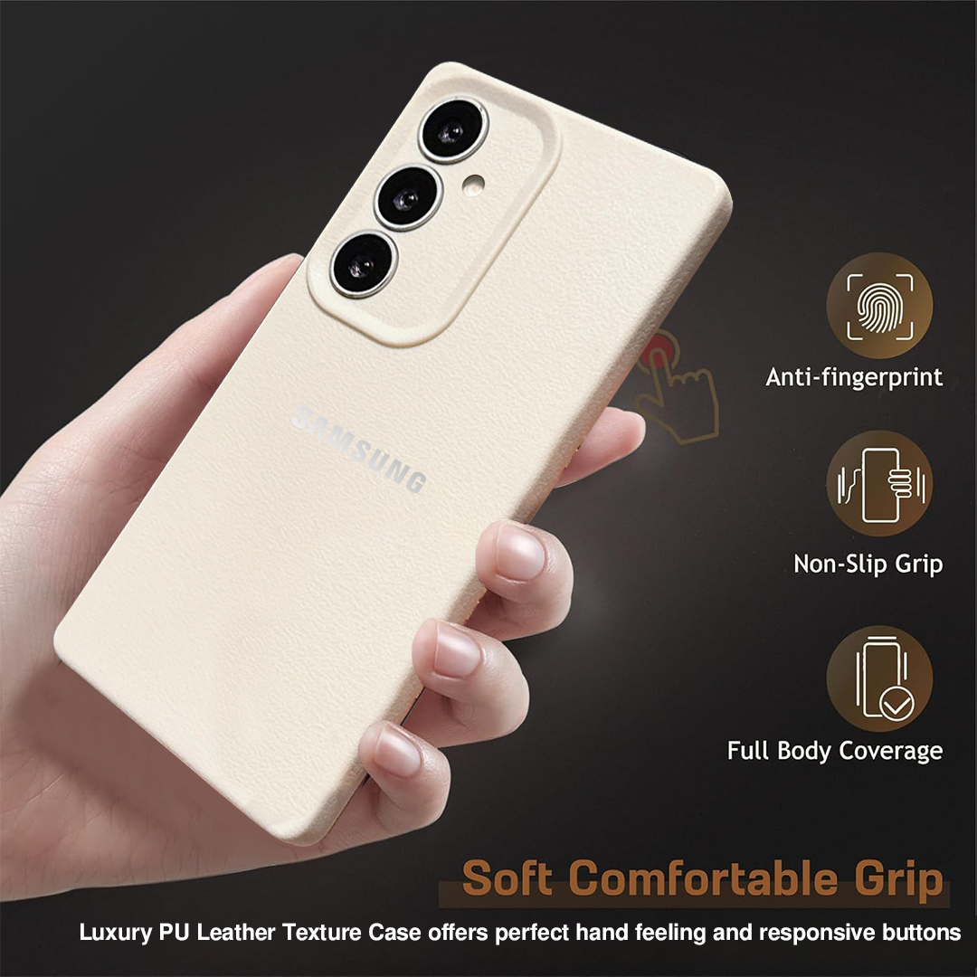 Samsung Galaxy S24 5G Solid Color Leather Texture Matte Phone Back Case