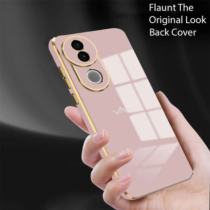VIVO V50e 5G ULTRA-SHINE GOLD ELECTROPLATED LUXURIOUS  BACK CASE WITH CAMERA PROTECTION