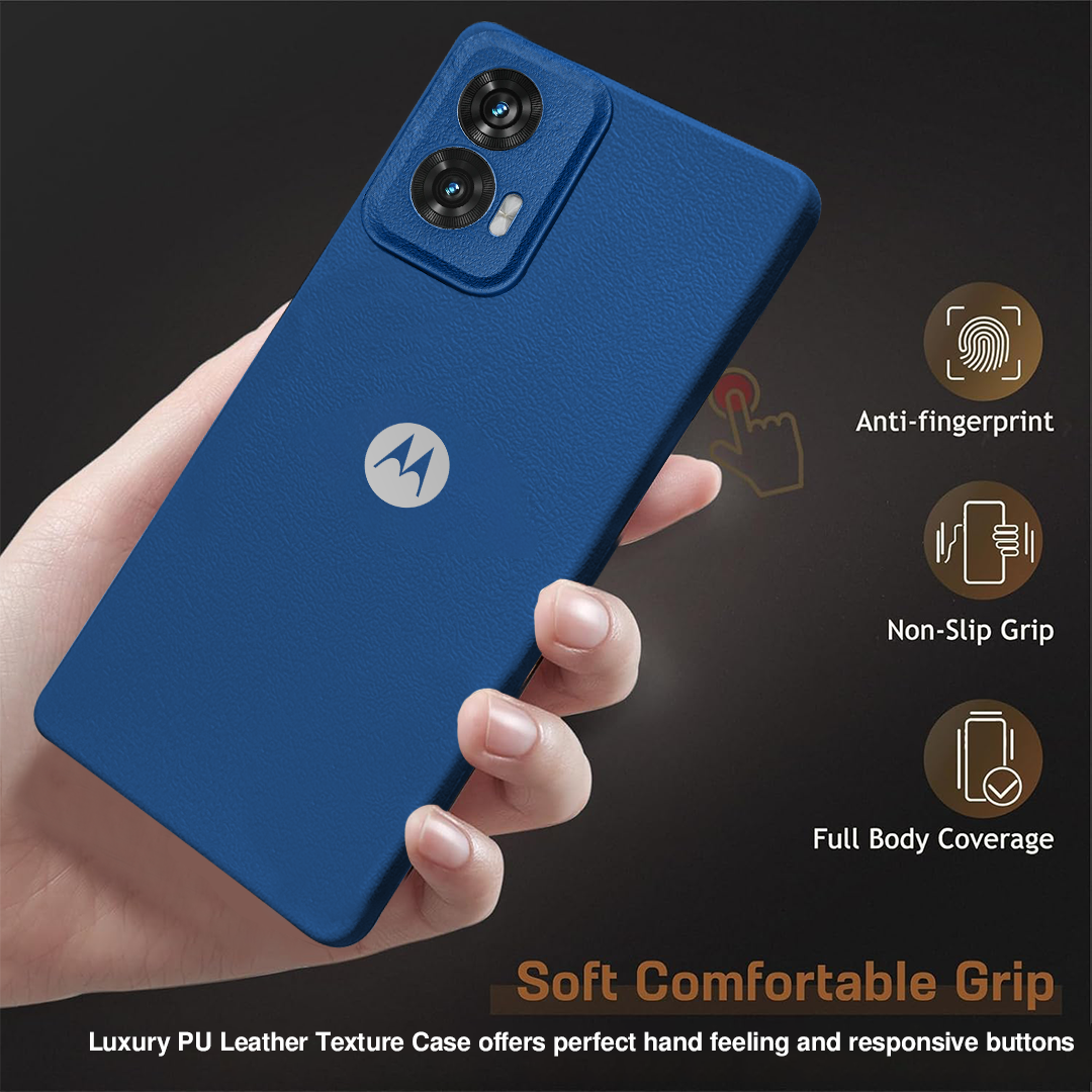 MOTO EDGE 50 FUSION 5G Solid Color Leather Texture Matte Phone Back Case
