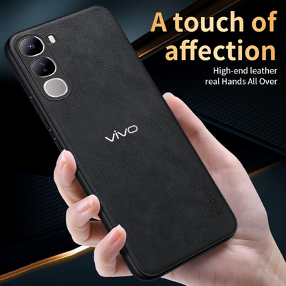 VIVO Y400 5G Business Style PU LEATHER PROTECTIVE BACK CASE WITH CAMERA PROTECTION
