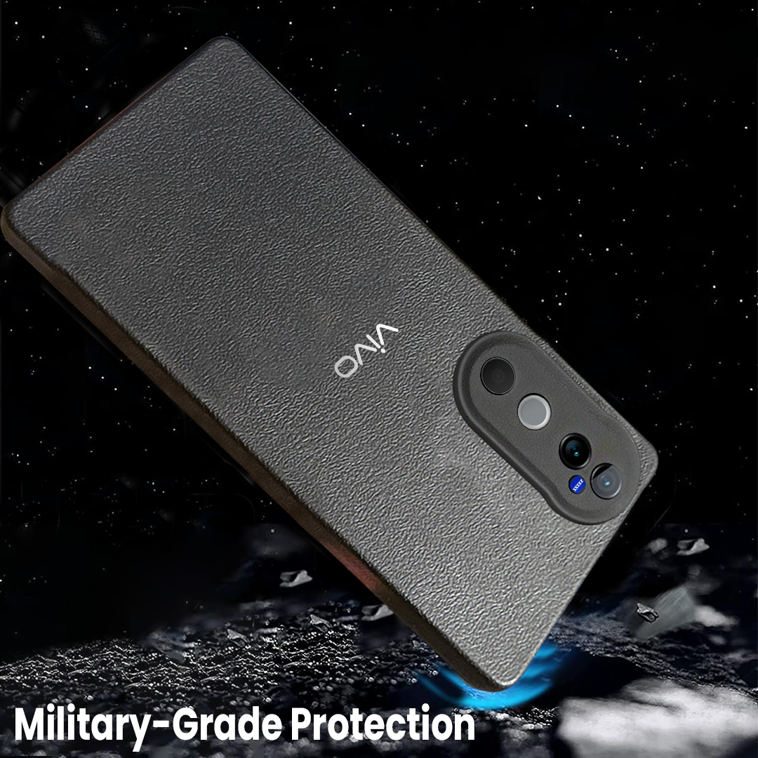 VIVO V40 5G Solid Color Leather Texture Matte Phone Back Case