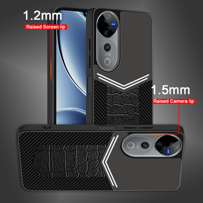 VIVO V40/V40 PRO 5G Ultra Hybrid Carbon Fiber Shockproof TPU + Poly Carbonate Back Cover Case