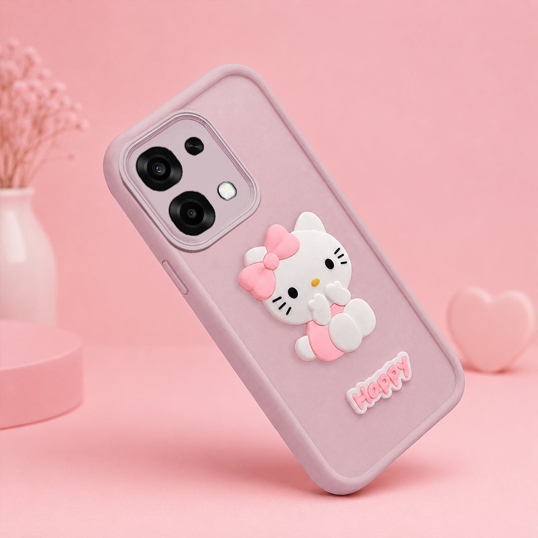 OPPO F33 5G Soft Silicone 3D Hello Kitty character design Back Case with Camera Protection