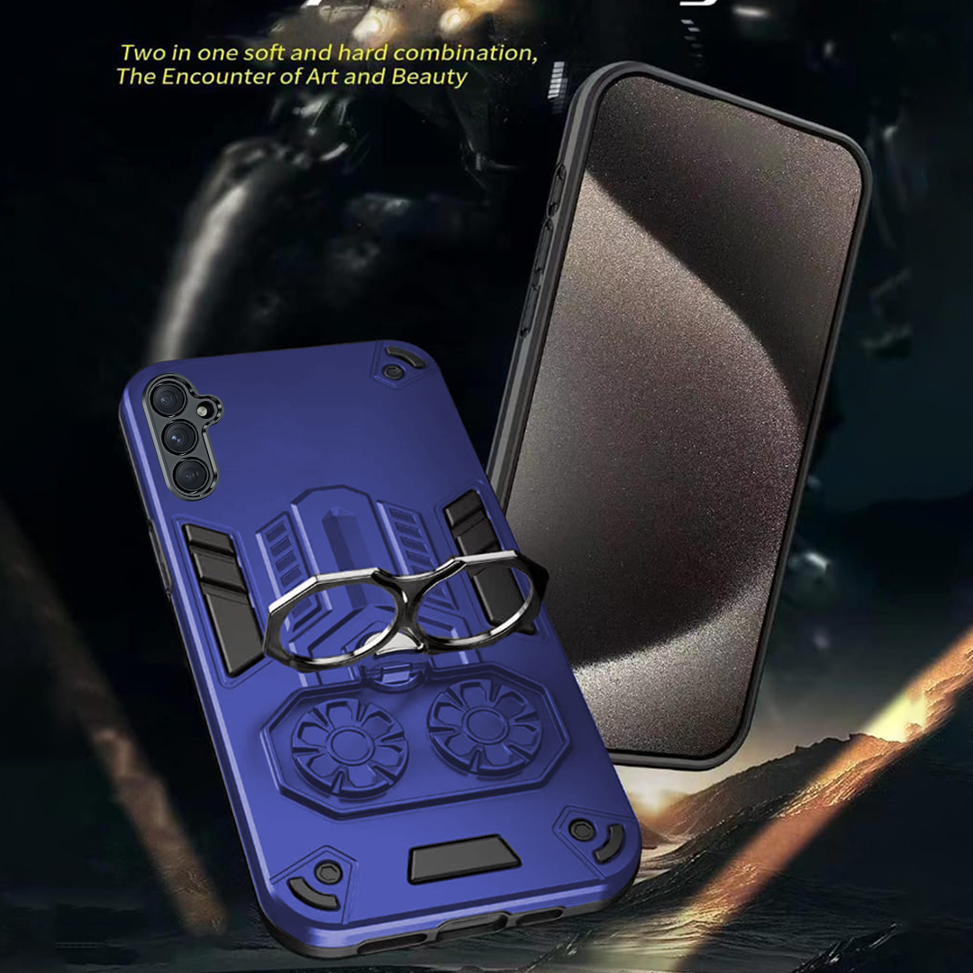 Samsung S24 5G Armor knight Series Camera Protection 2 in 1 Shockproof Phone Cover with Kickstand