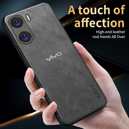 VIVO V29E 5G Business Style PU LEATHER PROTECTIVE BACK CASE WITH CAMERA PROTECTION