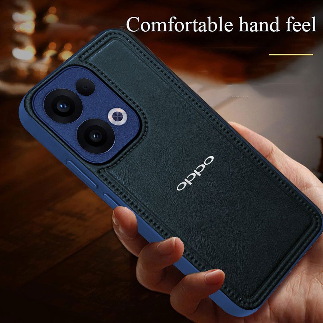 OPPO RENO 13 5G Vintage Leather Stitched Protective Back Case