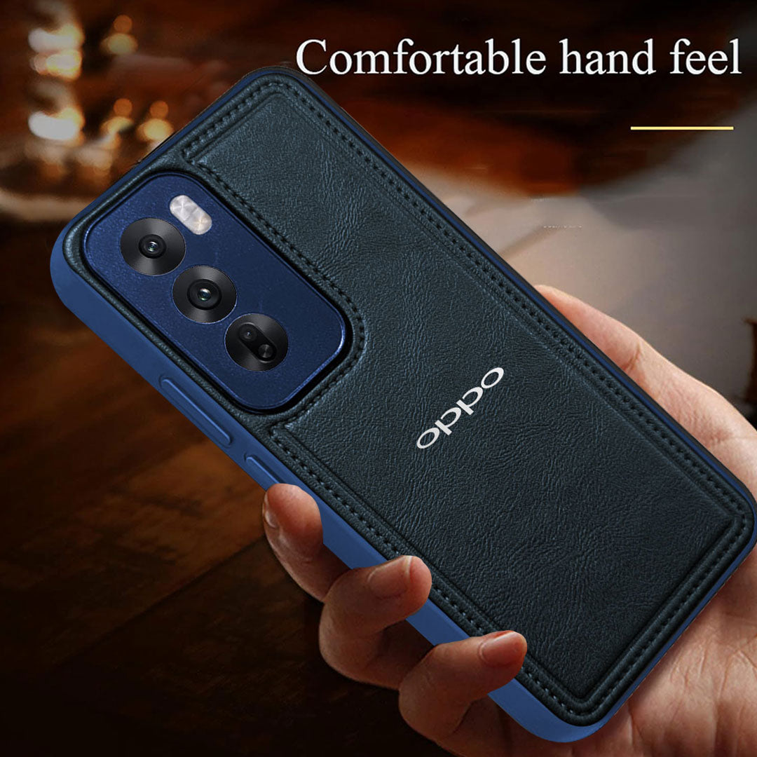OPPO RENO 12/12 PRO 5G Vintage Leather Stitched Protective Back Case