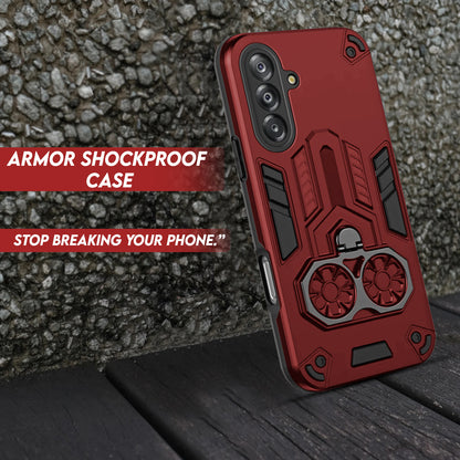 Samsung Galaxy A17 5G Armor knight Series Camera Protection 2 in 1 Shockproof Phone Cover with Kickstand