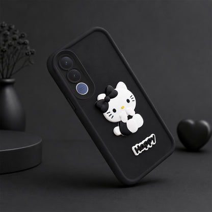 VIVO V70FE 5G Soft Silicone 3D Hello Kitty character design Back Case with Camera Protection