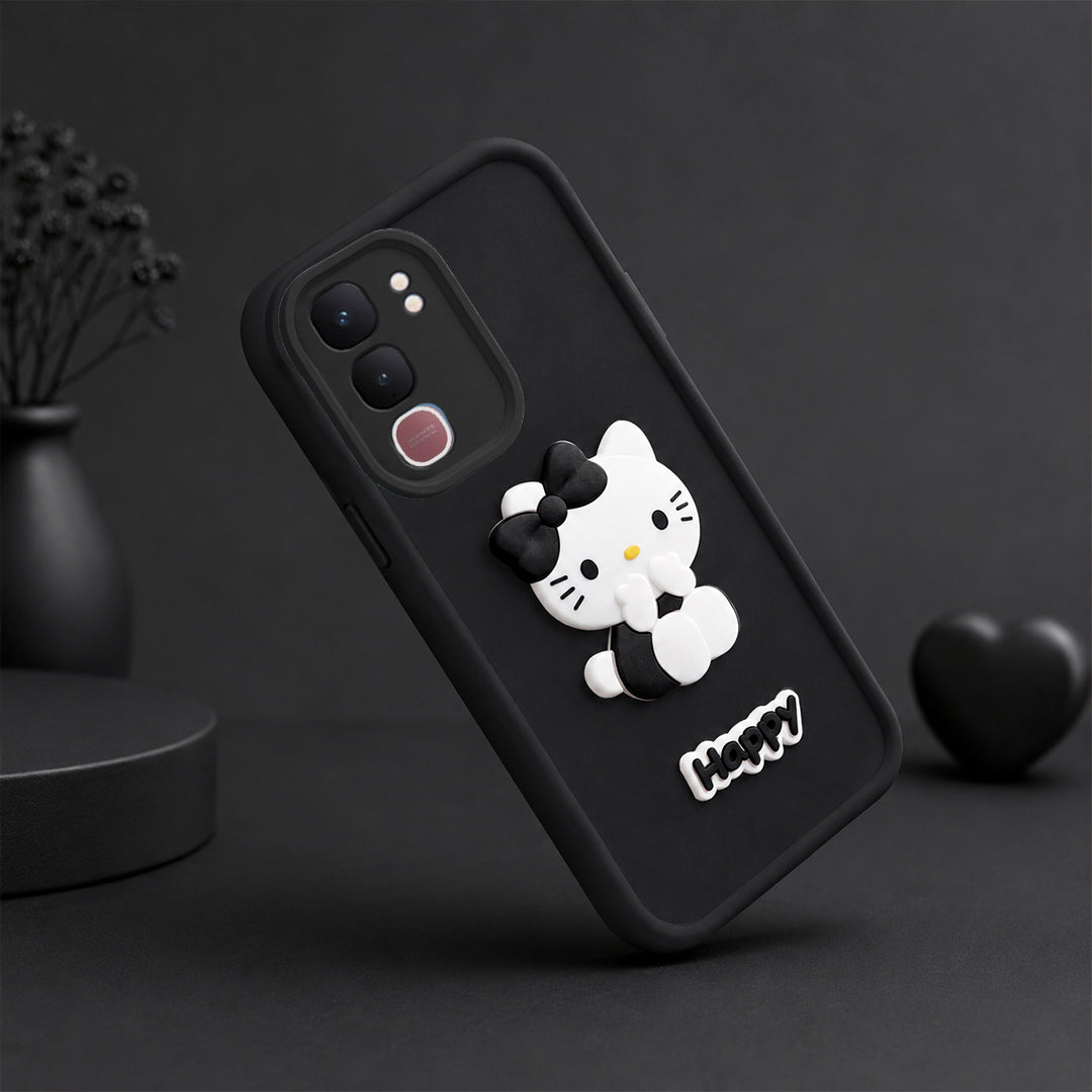 VIVO Y31 PRO 5G Soft Silicone 3D Hello Kitty character design Back Case with Camera Protection