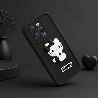 VIVO V70 5G Soft Silicone 3D Hello Kitty character design Back Case with Camera Protection