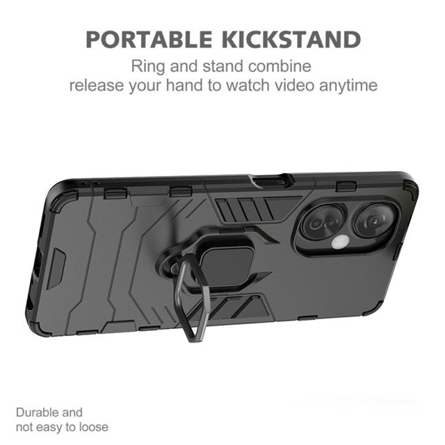 OnePlus Nord CE 3 LITE 5G Black Panther Metal Bracket Shockproof Protective Back Case