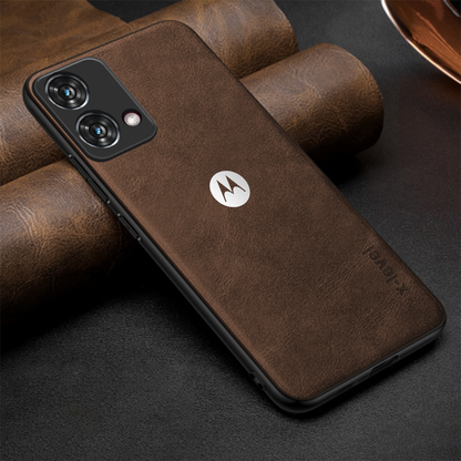 MOTO G84 5G  Business Style PU LEATHER PROTECTIVE BACK CASE WITH CAMERA PROTECTION