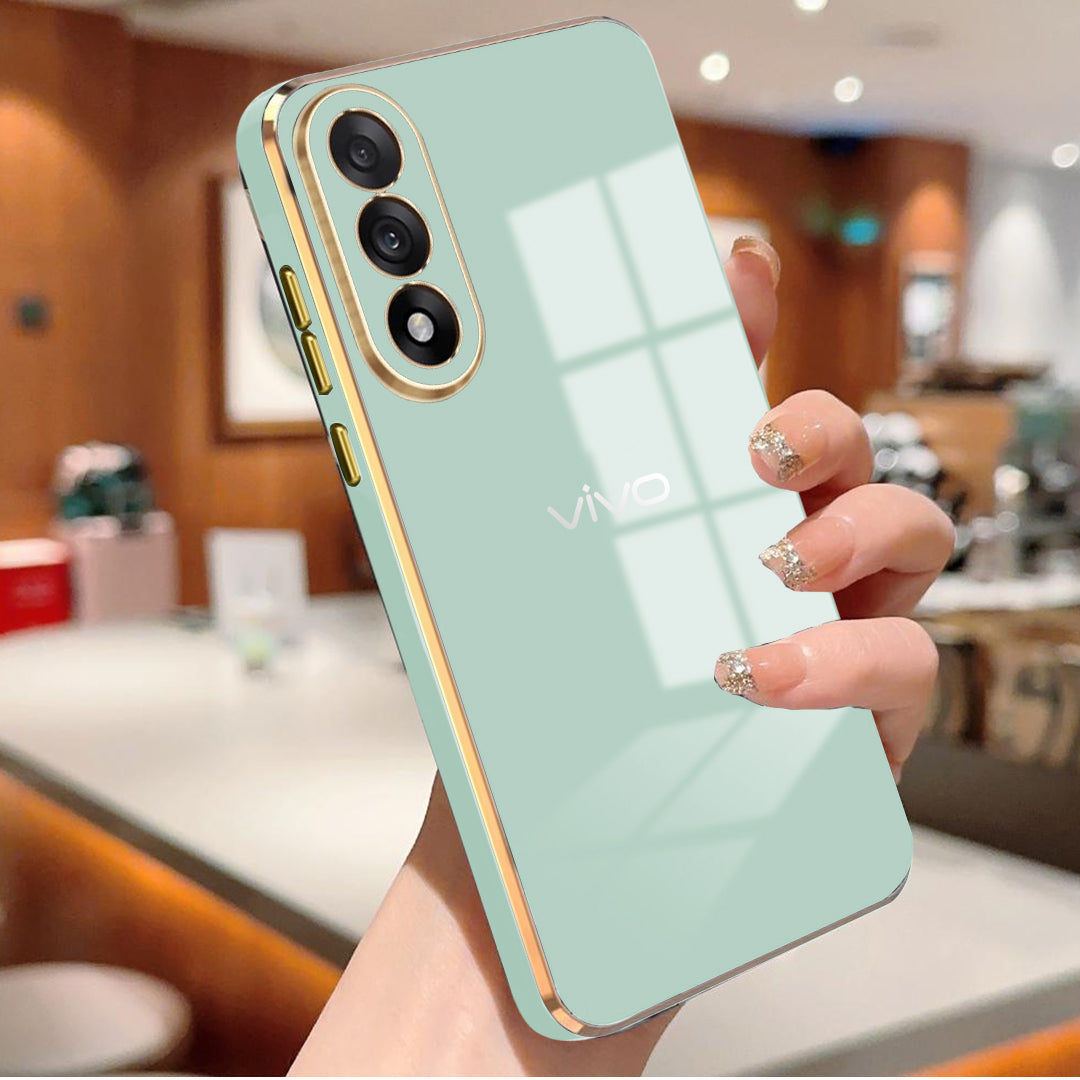 VIVO V70 FE 5G ULTRA-SHINE GOLD ELECTROPLATED LUXURIOUS  BACK CASE WITH CAMERA PROTECTION