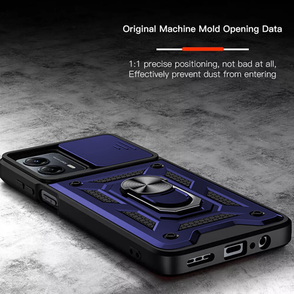 Motorola Edge 50 Fusion 5G Armor Military-grade Case With Sliding Camera Cover & 360 Kickstand