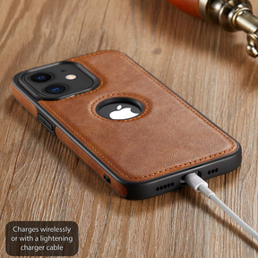 IPHONE 12 5G Drop Protection | Raised Camera Edges Protective Back Leather Case