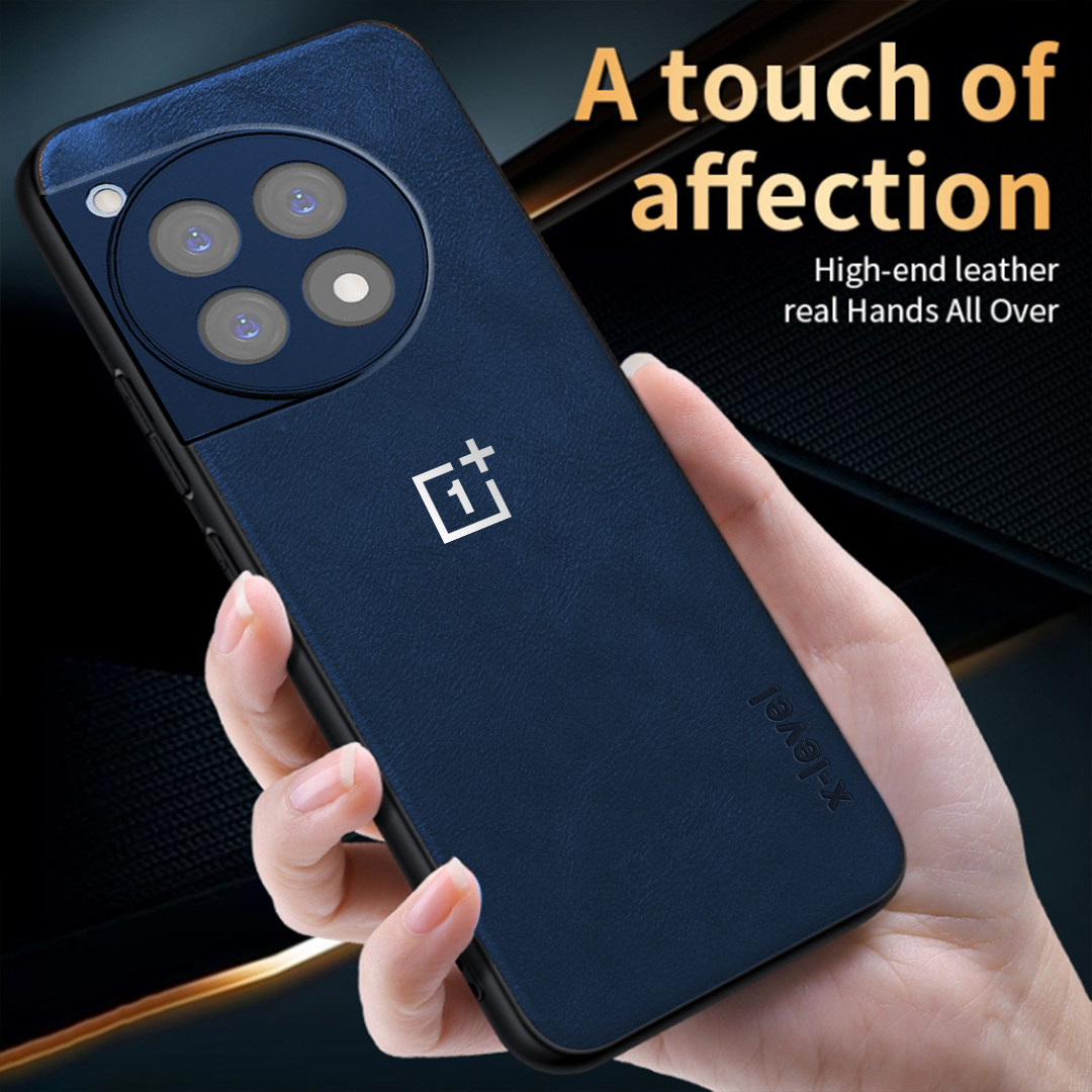 ONEPLUS 12R 5G Business Style PU LEATHER PROTECTIVE BACK CASE WITH CAMERA PROTECTION