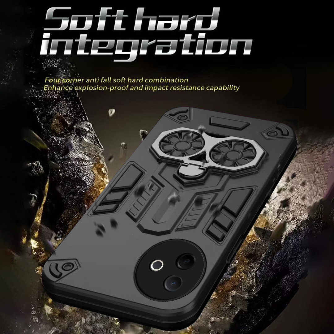 Vivo Y39 5G Armor knight Series Camera Protection 2 in 1 Shockproof Phone Cover with Kickstand