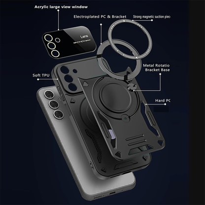 Oppo Reno 12 PRO 5G Heavy Duty Rugged Shockproof Camera Lens Protector Phone Cover with Kickstand