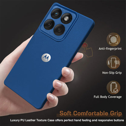Motorola Edge 60 Fusion 5G Solid Color Leather Texture Matte Phone Back Case