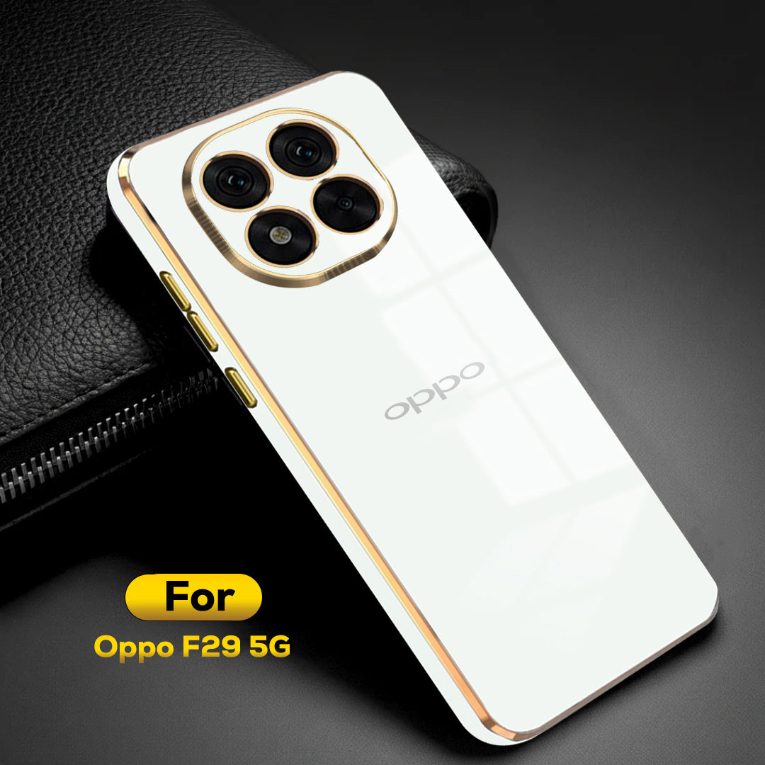 OPPO F29 5G ULTRA-SHINE GOLD ELECTROPLATED LUXURIOUS  BACK CASE WITH CAMERA PROTECTION