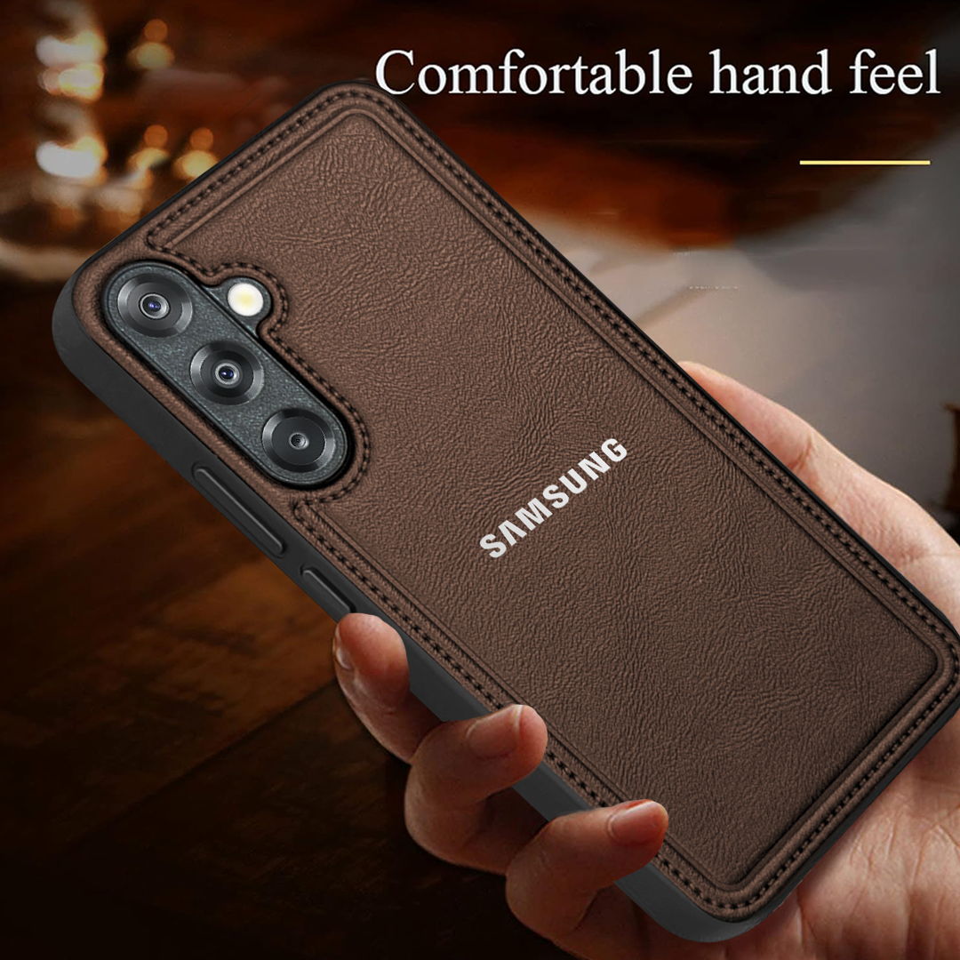 Samsung Galaxy S24 5G Vintage Leather Stitched Protective Back Case
