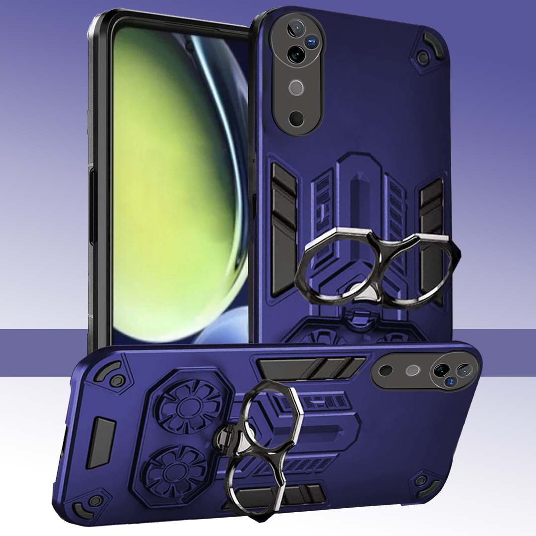 Vivo V40 5G Armor knight Series Camera Protection 2 in 1 Shockproof Phone Cover with Kickstand