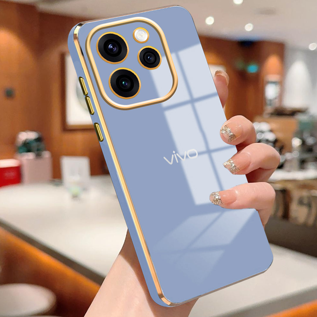 VIVO V70 5G ULTRA-SHINE GOLD ELECTROPLATED LUXURIOUS  BACK CASE WITH CAMERA PROTECTION