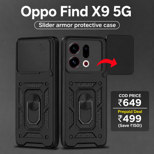 Oppo FIND X9 5G Armor Military-grade Case With Sliding Camera Cover & 360 Kickstand