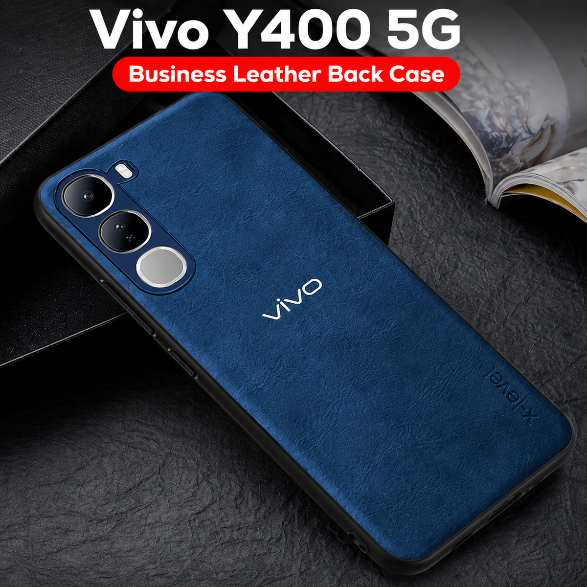VIVO Y400 5G Business Style PU LEATHER PROTECTIVE BACK CASE WITH CAMERA PROTECTION