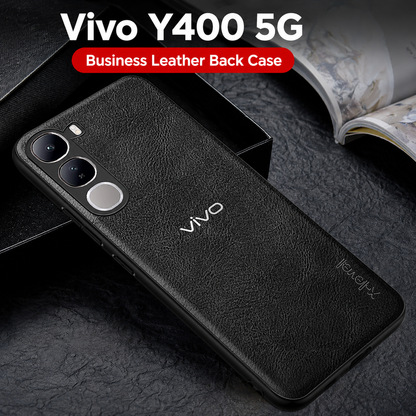 VIVO Y400 5G Business Style PU LEATHER PROTECTIVE BACK CASE WITH CAMERA PROTECTION