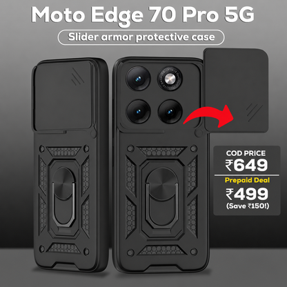 MOTOROLA EDGE 70 PRO 5G Armor Military-grade Case With Sliding Camera Cover & 360 Kickstand