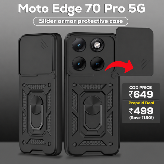 MOTOROLA EDGE 70 PRO 5G Armor Military-grade Case With Sliding Camera Cover & 360 Kickstand