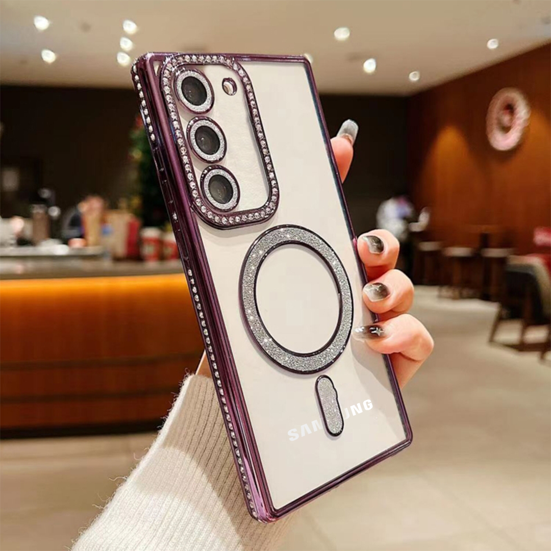 Samsung Galaxy S23 5G Diamond Gradient Plated MagSafe TPU With Camera Lens Protection Phone Case