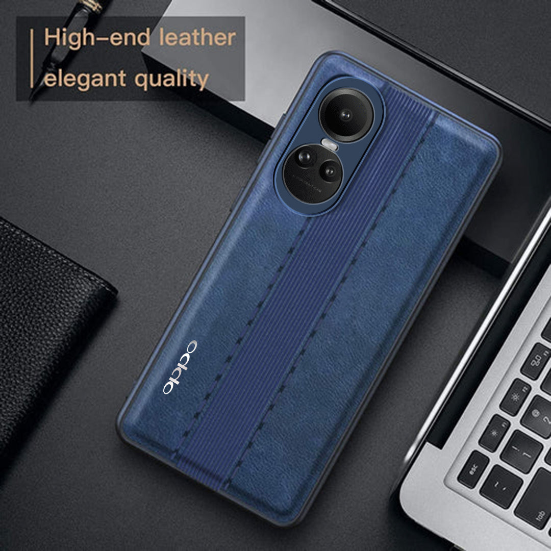OPPO RENO 10/10 PRO 5G LEATHER BACK STITCHED PROTECTIVE BACK CASE