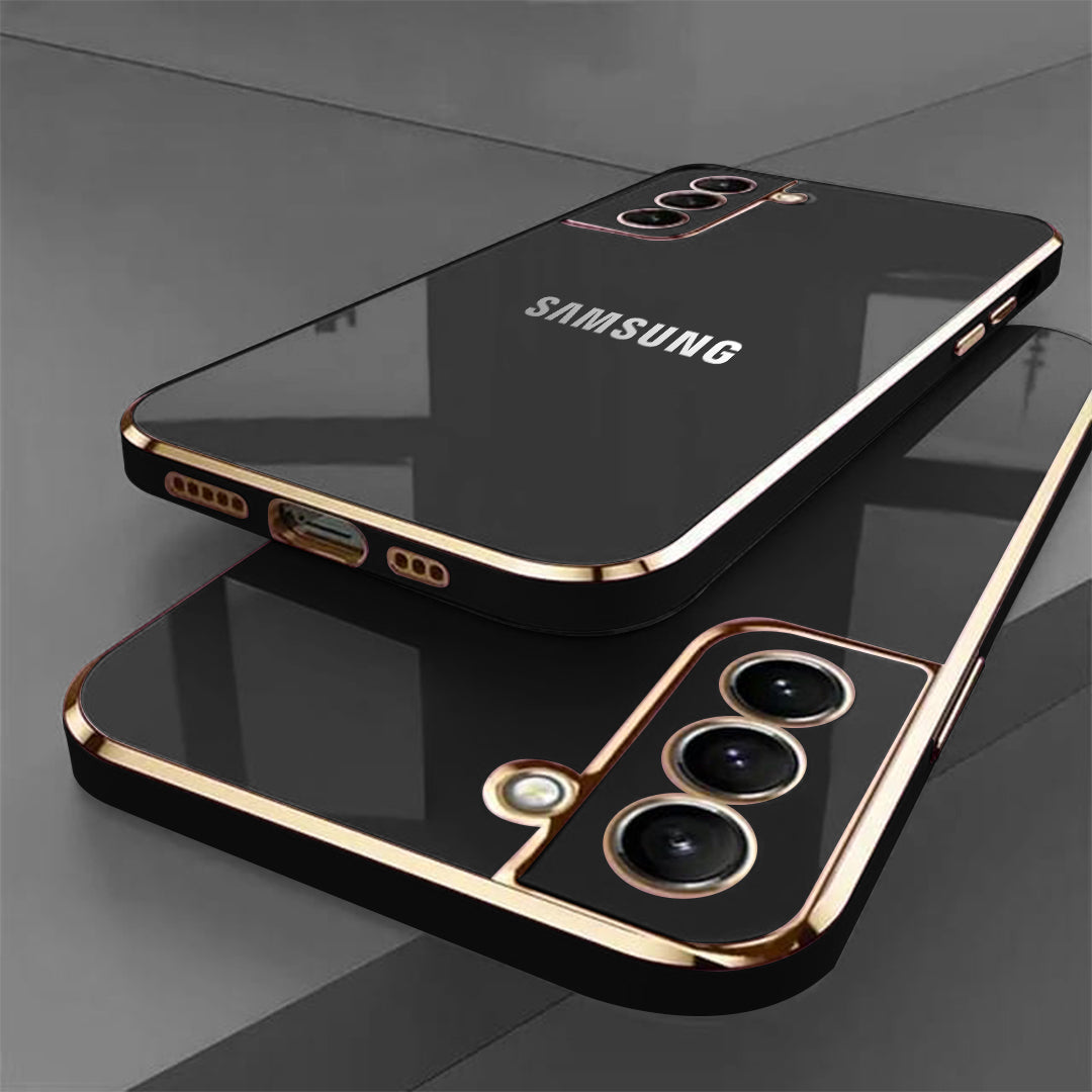 GALAXY S21 FE 5G ULTRA-SHINE GOLD ELECTROPLATED LUXURIOUS  BACK CASE WITH CAMERA PROTECTION