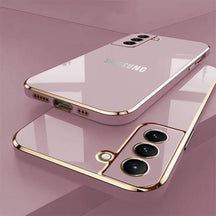GALAXY S21 FE 5G ULTRA-SHINE GOLD ELECTROPLATED LUXURIOUS  BACK CASE WITH CAMERA PROTECTION