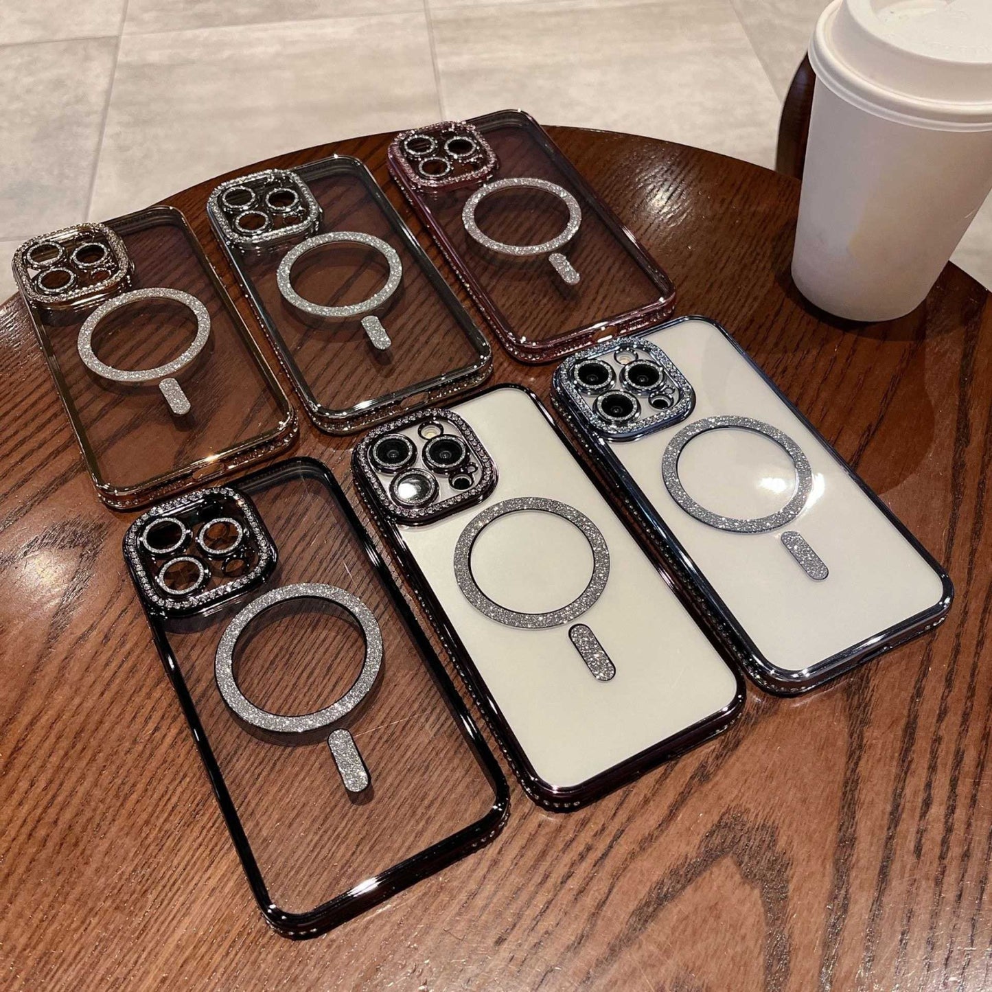 IPHONE 14 PLUS 5G Diamond Gradient Plated MagSafe TPU With Camera Lens Protection Phone Case