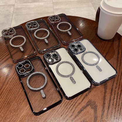IPHONE 14 PLUS 5G Diamond Gradient Plated MagSafe TPU With Camera Lens Protection Phone Case