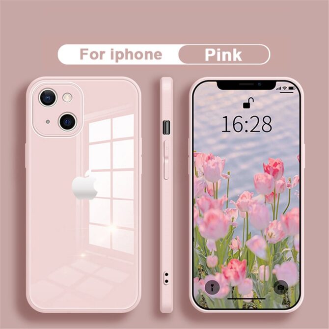 Ultra-Shine Luxurious Glass Case With Camera Protection Back Case For iPhone Series